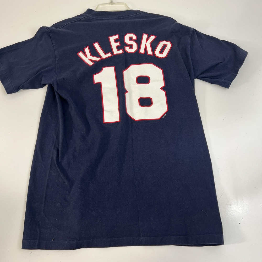 Vintage 90s Atlanta‎ Braves Shirt Mens Navy MLB Baseball Ryan Klesko 18